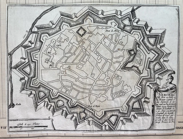 GRAVURE CARTE VUE PLAN « VERCEIL » DE FER Nicolas Forces Europe 1696